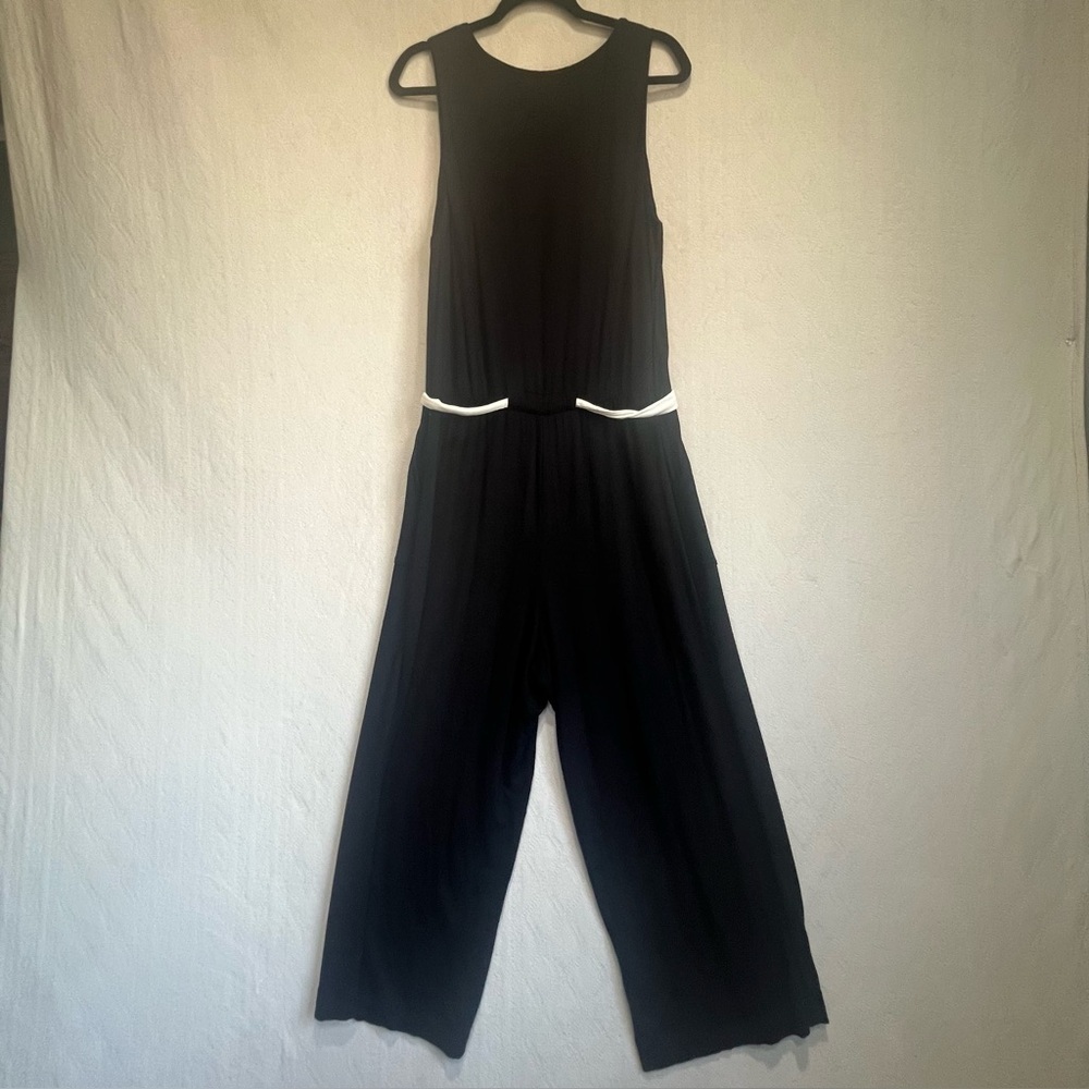 Soma Weekend Wide Leg Black Belted Jumpsuit Sz XL Loungewear - Picture 6 of 15